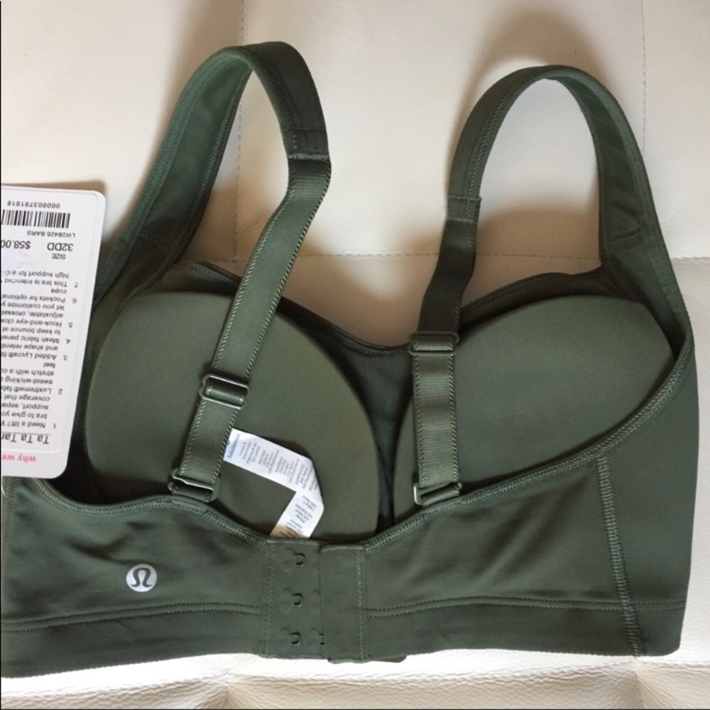 NWT BARG LULULEMON TA TA TAMER III GREEN 34 DD - Picture 4 of 6